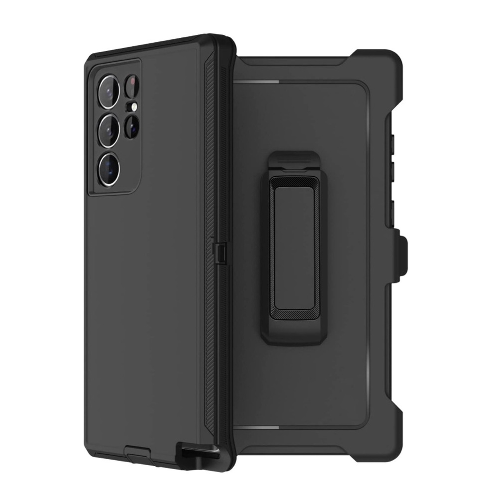 Samsung Galaxy S22 Ultra Case with Clip Holster and Two Screen Protectors
